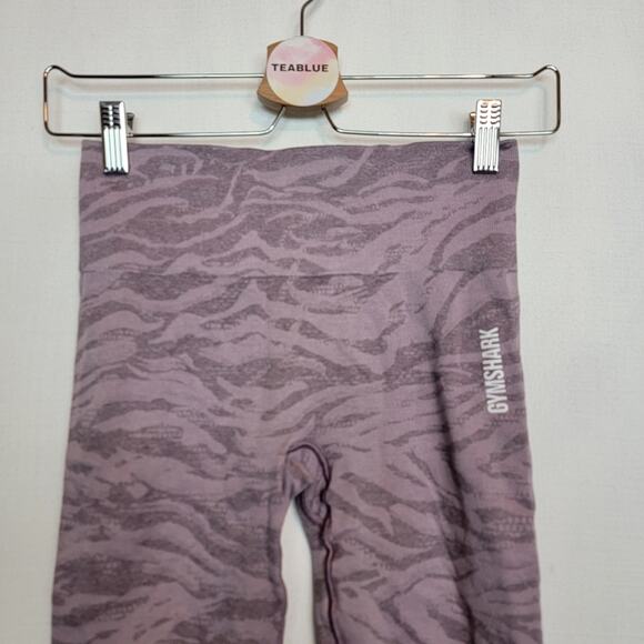 Gymshark Adapt Animal Seamless Gym Activewear Leggings Purple Zebra XS - Picture 7 of 13